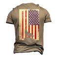 American Wolf Hunter Patriotic For Dad Fathers Day Men's 3D T-Shirt Back Print Khaki