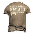 Aussie Dad Cool Australian Shepherd Father For Dog Dad Men's 3D T-Shirt Back Print Khaki