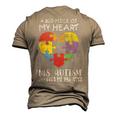 Autism Awareness Dad Mom Daughter Autistic Kids Awareness Men's 3D T-Shirt Back Print Khaki