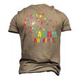 Autism Awareness Dandelion Puzzle Piece Dad Mom Autistic Men's 3D T-Shirt Back Print Khaki