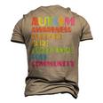 Autism Awareness Support Care Acceptance Ally Dad Mom Kids Men's 3D T-Shirt Back Print Khaki