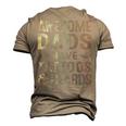 Awesome Dads Have Tattoos & Beards Bearded Dad Fathers Day Men's 3D T-Shirt Back Print Khaki
