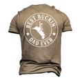 Best Buckin Dad Ever Cowboy Bull Riding Rodeo Men's 3D T-shirt Back Print Khaki