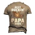 Best Buckin Papa Ever Deer Hunting Hunter Men Dad Men's 3D T-shirt Back Print Khaki