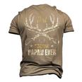 Best Buckin Papaw Ever Deer Hunters Hunting Father Men's 3D T-Shirt Back Print Khaki