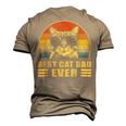 Best Cat Dad Ever Bump Fit Fathers Day Daddy For Men Men's 3D T-Shirt Back Print Khaki