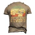 Best Cat Uncle Ever Bump Fit Fathers Day Daddy Dad Men's 3D T-Shirt Back Print Khaki