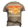 Best Chihuahua Dad Ever Chihuahua Chihuahuadog Men's 3D T-shirt Back Print Khaki