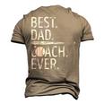 Best Dad Coach Ever Baseball Patriotic For Fathers Day Men's 3D T-shirt Back Print Khaki