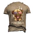Best Pug Dad Ever American Flag Dog Lover Men's 3D T-shirt Back Print Khaki