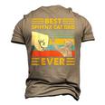 Best Sphynx Cat Dad Ever Retro Vintage Sunset Men's 3D T-Shirt Back Print Khaki