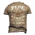 Biker Grandpa Pepe The Man Myth The Legend Motorcycle Men's 3D T-shirt Back Print Khaki