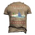 Byebuddyhopeyou Find Your Dad Whale Ugly Xmas Sweater Men's 3D T-Shirt Back Print Khaki