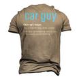 Car Guy Definition Car Mechanic Fathers Day Men's 3D T-Shirt Back Print Khaki