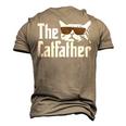 The Catfather Cat Dad Fathers Day Vintage Fathers Day Men's 3D T-shirt Back Print Khaki