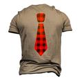 Christmas For Men Dad Buffalo Plaid Check Tie Men's 3D T-Shirt Back Print Khaki