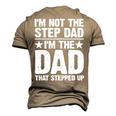 Cool Step Up Dad For Men Father Worlds Best Stepdad Ever Men's 3D T-shirt Back Print Khaki