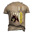 Dad Autism Awareness American Flag Autism Dad Daddy Men's 3D T-Shirt Back Print Khaki