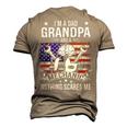 Im A Dad Grandpa Mechanic Quotes American Flag Patriotic Men's 3D T-Shirt Back Print Khaki