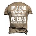 Im A Dad Grandpa And A Veteran Nothing Scares Me Distressed Men's 3D T-Shirt Back Print Khaki
