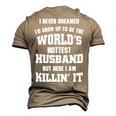 Dad Life Worlds Hottest Husband Father Men Men's 3D T-Shirt Back Print Khaki