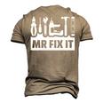 Dad Mr Fix It Fathers Day For Father Of A Son Daddy Men's 3D T-Shirt Back Print Khaki