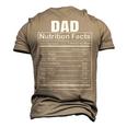 Dad Nutrition Facts Humorous Dad Quote For Fathers Day Men's 3D T-Shirt Back Print Khaki