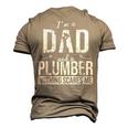 Dad And Plumber Nothing Scares Me Father Plumber Men's 3D T-Shirt Back Print Khaki