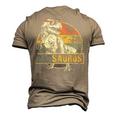 Dadsaurus T Rex Dinosaur Dad Saurus Matching Men's 3D T-Shirt Back Print Khaki