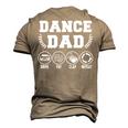 Dance Dad Drive Pay Clap Repeat Fathers Day Men's 3D T-Shirt Back Print Khaki