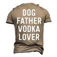 Dog Father Vodka Lover Dad Drinking Men's 3D T-Shirt Back Print Khaki