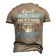 Dont Underestimate An Old Man Who Love Gardening Grandpa Men's 3D T-Shirt Back Print Khaki
