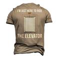 Elevator Mechanic Engineer Ride The Elevator Technician Men's 3D T-Shirt Back Print Khaki