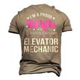 Elevator Mechanics Wife Anniversary Men's 3D T-Shirt Back Print Khaki