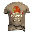 Family Xmas Pajama Poppa Gnome Buffalo Plaid Matching Men's 3D T-Shirt Back Print Khaki