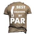 Fathers Day Best Grandpa By Par Golf Men's 3D T-Shirt Back Print Khaki