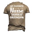 My Favorite Nurse Calls Me Grandpa Fathers Day Men's 3D T-Shirt Back Print Khaki