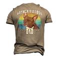 French Bulldog Frenchie Brindle Dad Daddy Fathers Day Men's 3D T-Shirt Back Print Khaki