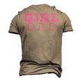 Girl Dad Cute Pink Father & Daughter Fathers Day Men's 3D T-Shirt Back Print Khaki