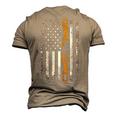 Girl Dad Vintage American Flag Fathers Day Men's 3D T-Shirt Back Print Khaki