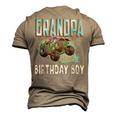 Grandpa Of The Birthday Boy Monster Truck Birthday Boy Men's 3D T-Shirt Back Print Khaki
