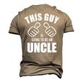 This Guy Is Going To Be An Uncle Pregnancy Announcement Men's 3D T-Shirt Back Print Khaki