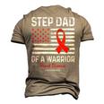Heart Disease Survivor Support Step Dad Of A Warrior Men's 3D T-Shirt Back Print Khaki