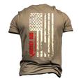 Hockey Dad Hockey American Flag Men's 3D T-Shirt Back Print Khaki