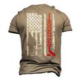 Hockey Dad American Flag Fathers Day For Hockey Daddy Men's 3D T-Shirt Back Print Khaki