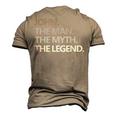 John The Man Myth Legend Fathers Day Dad Men's 3D T-shirt Back Print Khaki