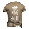 King Smith Surname Last Name Dad Grandpa Men's 3D T-Shirt Back Print Khaki