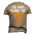 The Man Behind The Pumpkin Pregnancy Halloween New Dad Men's 3D T-Shirt Back Print Khaki