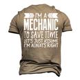 For Mechanic Im A Mechanic Men's 3D T-Shirt Back Print Khaki