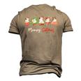 Meowy Catmas Christmas Cat Kitten Lover Kids Mom Dad Men's 3D T-Shirt Back Print Khaki